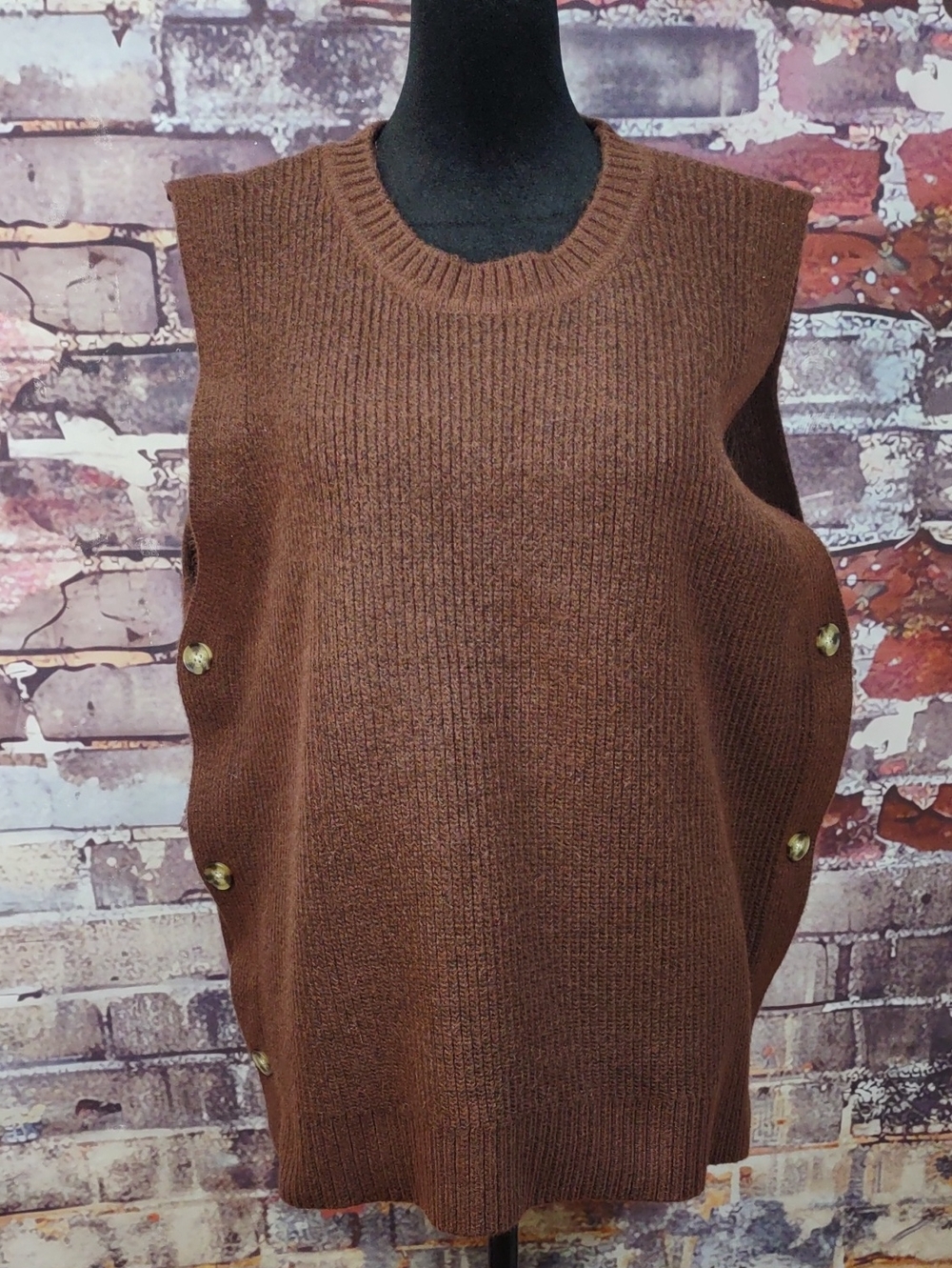 RACHEL Rachel Roy Ribbed Knit Sleeveless Sweater Vest